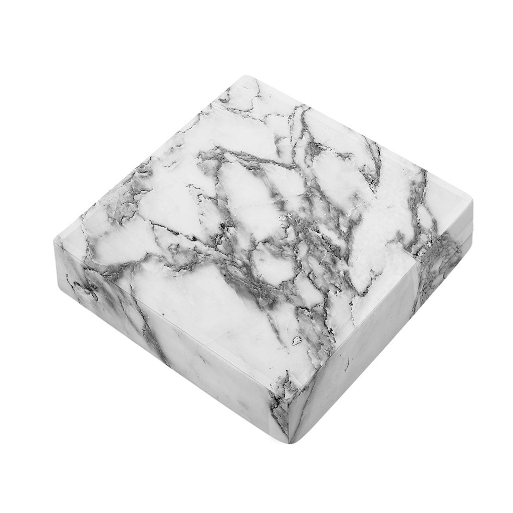 White Gray Marble Print Outdoor Seat Cushion Cover