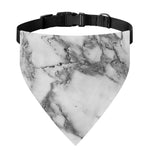 White Gray Marble Print Over The Collar Dog Bandana