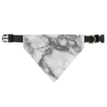 White Gray Marble Print Over The Collar Dog Bandana