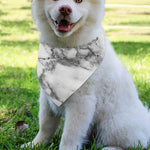 White Gray Marble Print Over The Collar Dog Bandana
