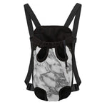 White Gray Marble Print Pet Carrier Backpack