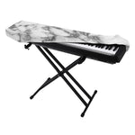 White Gray Marble Print Piano Keyboard Cover