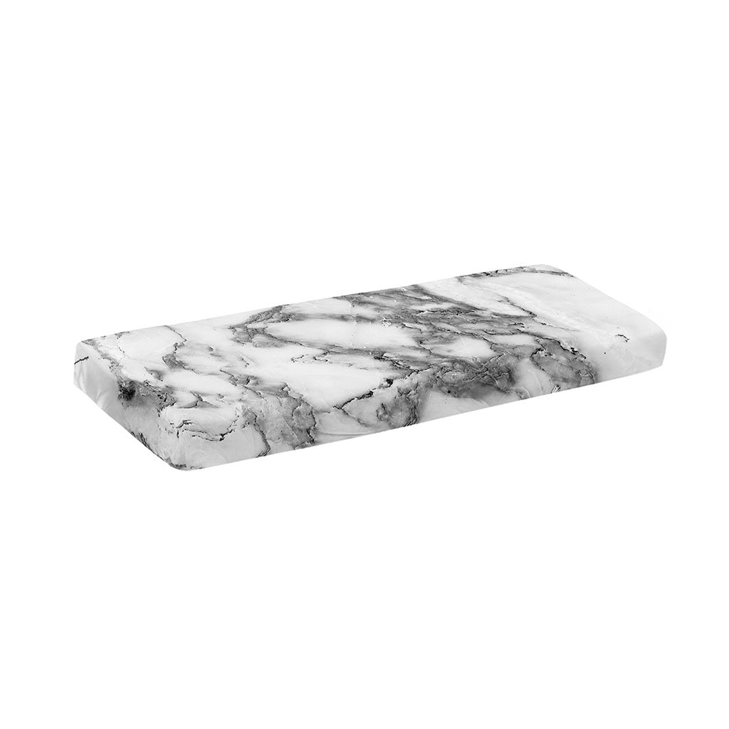 White Gray Marble Print Piano Keyboard Cover