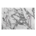 White Gray Marble Print Placemat