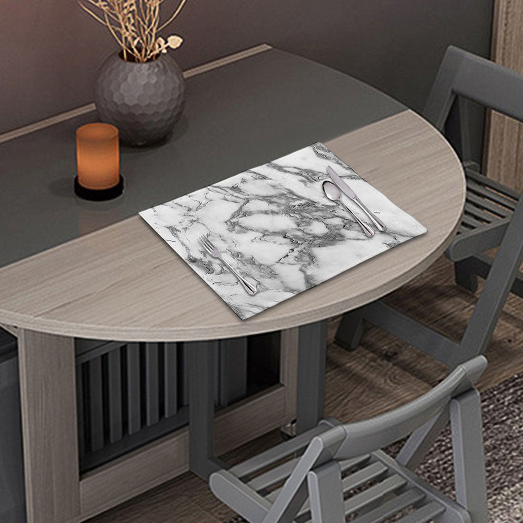 White Gray Marble Print Placemat
