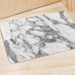 White Gray Marble Print Polyester Doormat