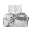 White Gray Marble Print Rectangle Tissue Box Cover