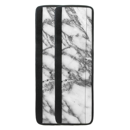White Gray Marble Print Refrigerator Handle Covers