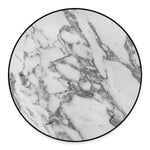 White Gray Marble Print Round Floor Mat