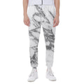 White Gray Marble Print Joggers