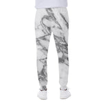 White Gray Marble Print Scuba Joggers