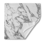 White Gray Marble Print Silk Bandana