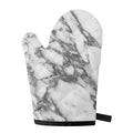 White Gray Marble Print Single Oven Mitt