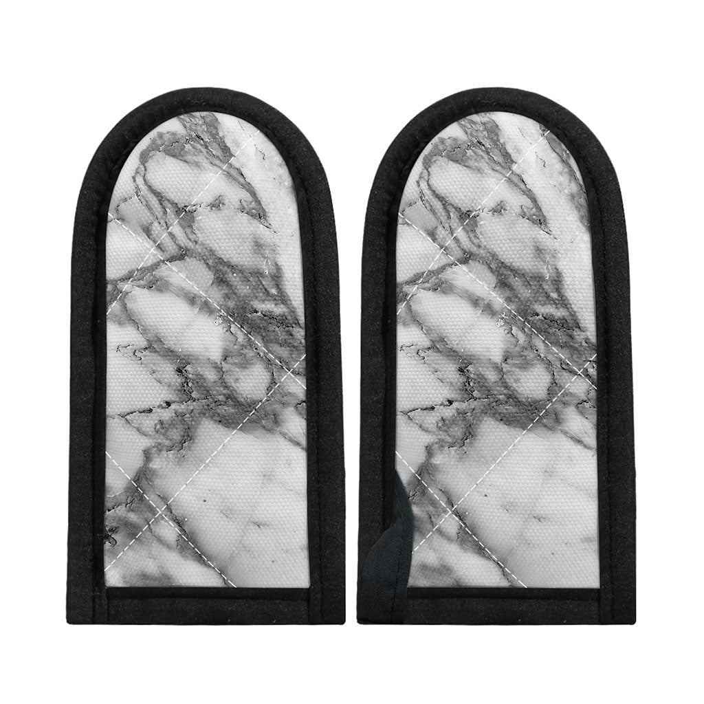 White Gray Marble Print Skillet Handle Cover