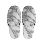 White Gray Marble Print Slippers