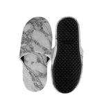 White Gray Marble Print Slippers
