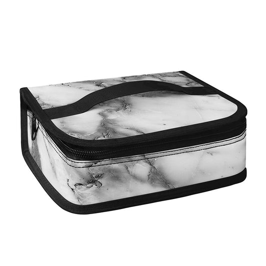 White Gray Marble Print Small Lunch Bag