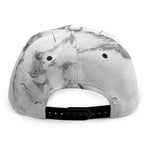 White Gray Marble Print Snapback Cap