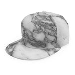 White Gray Marble Print Snapback Cap