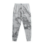 White Gray Marble Print Sweatpants
