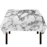 White Gray Marble Print Tablecloth