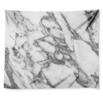 White Gray Marble Print Tapestry