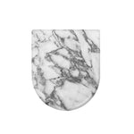 White Gray Marble Print Toilet Lid Cover