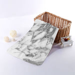 White Gray Marble Print Towel