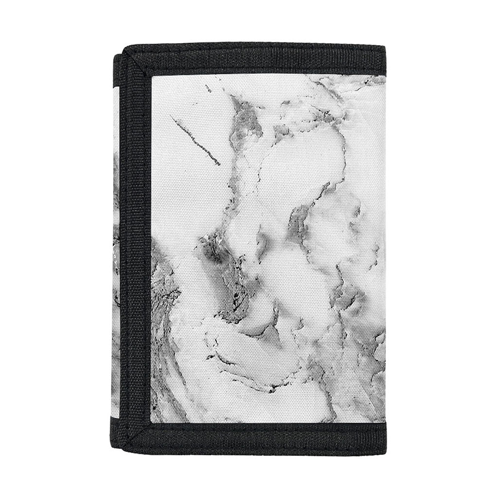 White Gray Marble Print Trifold Wallet
