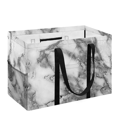 White Gray Marble Print Utility Tote Bag