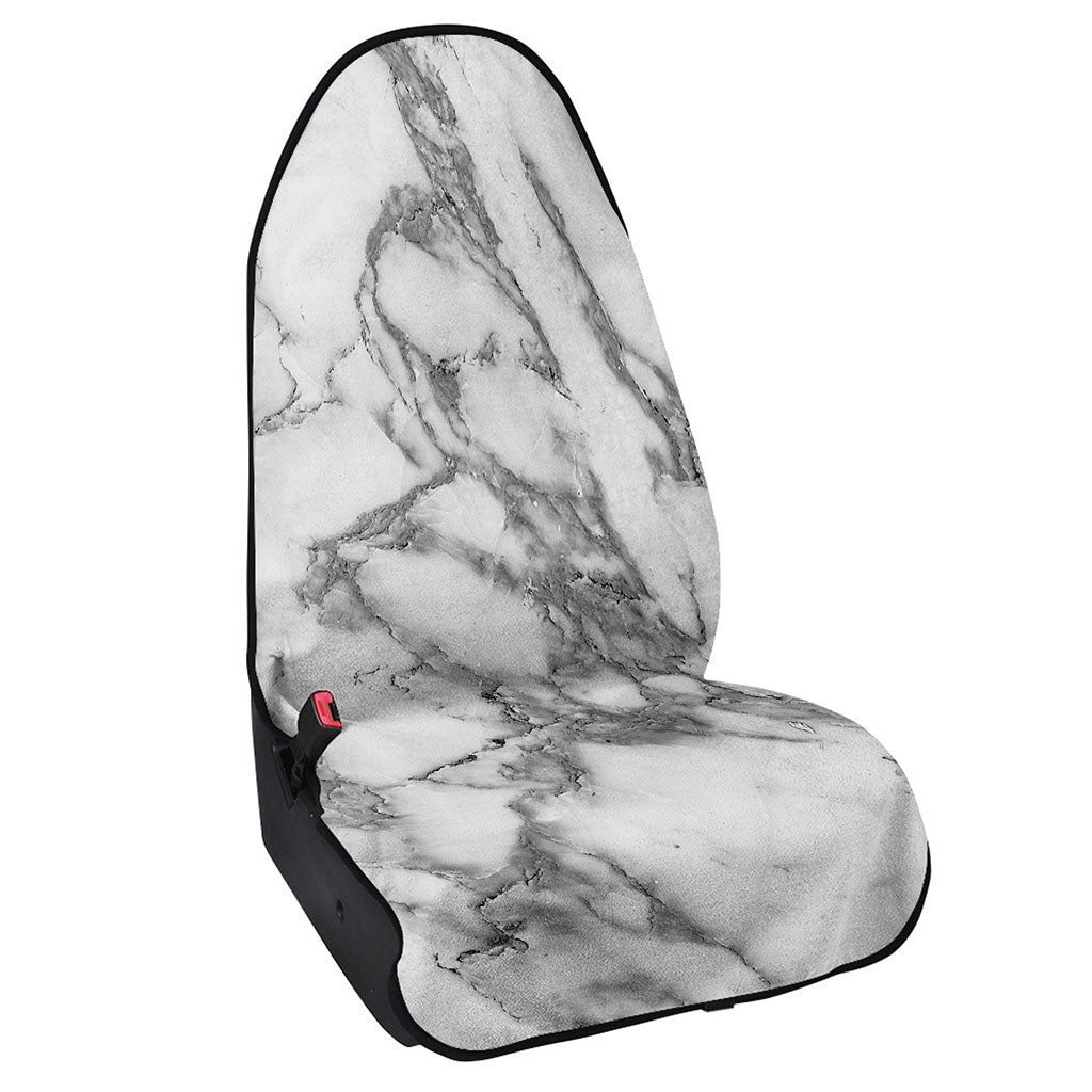 White Gray Marble Print Waterproof Car Seat Cover