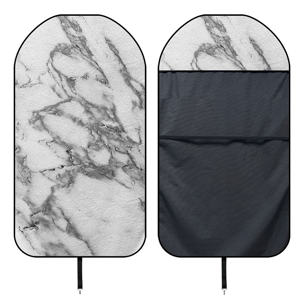White Gray Marble Print Waterproof Car Seat Cover