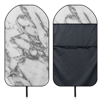White Gray Marble Print Waterproof Car Seat Cover