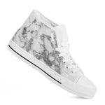 White Gray Marble Print White High Top Sneakers