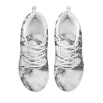 White Gray Marble Print White Running Shoes