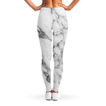 White Gray Marble Print Women's Leggings