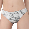 White Gray Marble Print Women's Panties