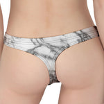 White Gray Marble Print Women's Thong