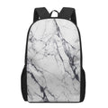 White Gray Scratch Marble Print 17 Inch Backpack