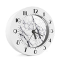 White Gray Scratch Marble Print Alarm Clock