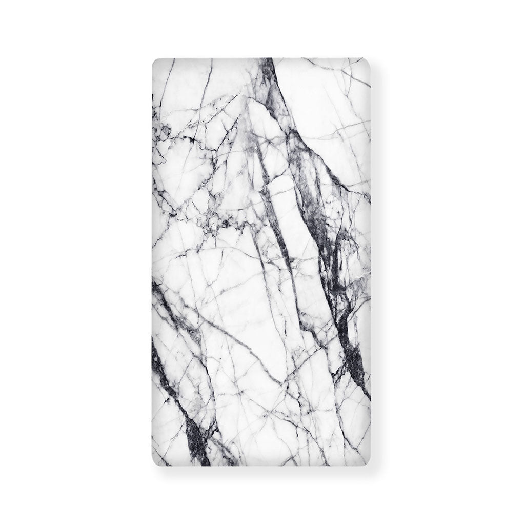 White Gray Scratch Marble Print Baby Crib Sheet