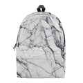 White Gray Scratch Marble Print School Backpack