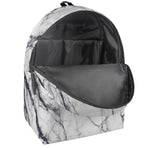 White Gray Scratch Marble Print Backpack