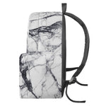 White Gray Scratch Marble Print Backpack