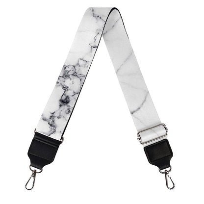 White Gray Scratch Marble Print Bag Strap