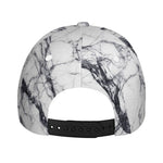 White Gray Scratch Marble Print Baseball Cap