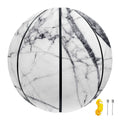 White Gray Scratch Marble Print Basketball