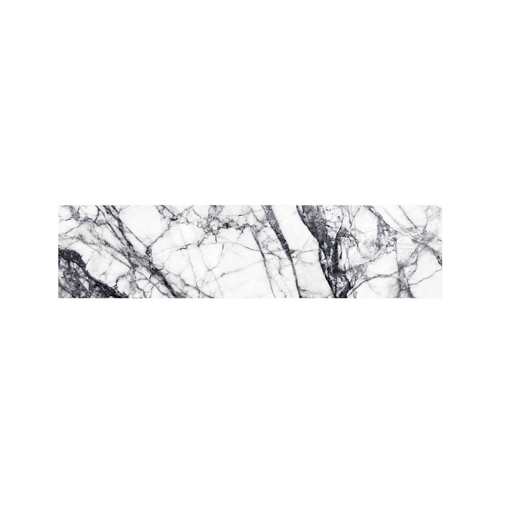 White Gray Scratch Marble Print Bed Runner