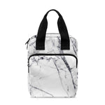 White Gray Scratch Marble Print Bible Tote Bag