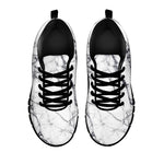 White Gray Scratch Marble Print Black Running Shoes